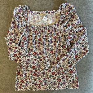 LOFT Floral Peasant Blouse